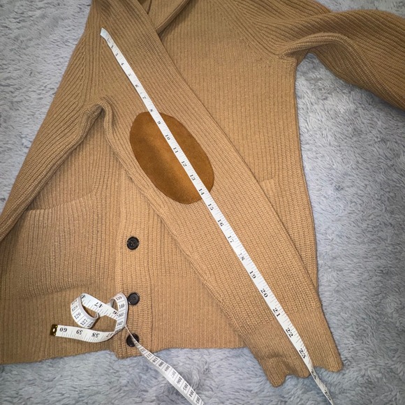 Club Monaco Mens M Shawl Collar Cardigan Sweater Italian Wool Elbow Patches $348 - Picture 9 of 13